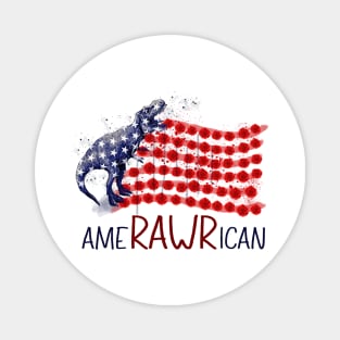 Amerawrican T-rex American Flag July 4th Magnet